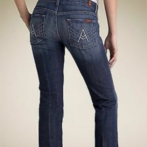 7 For All Man Kind Low-Rise “A” Pocket Jeans - Picture 2 of 9